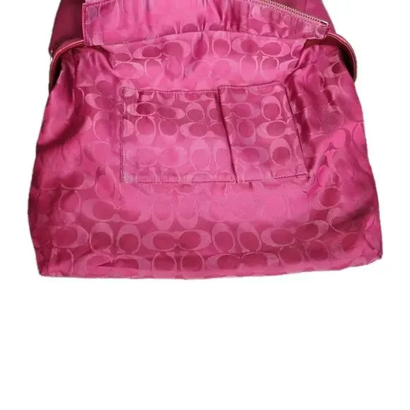 Vintage Coach Tote Bag Pink Leather D05Q-5182 Double Strap Shoulder Bag Rare - Picture 9 of 16